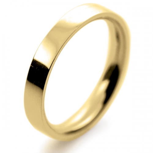 Flat Court Medium - 3mm (FCSM3Y-Y) Yellow Gold Wedding Ring